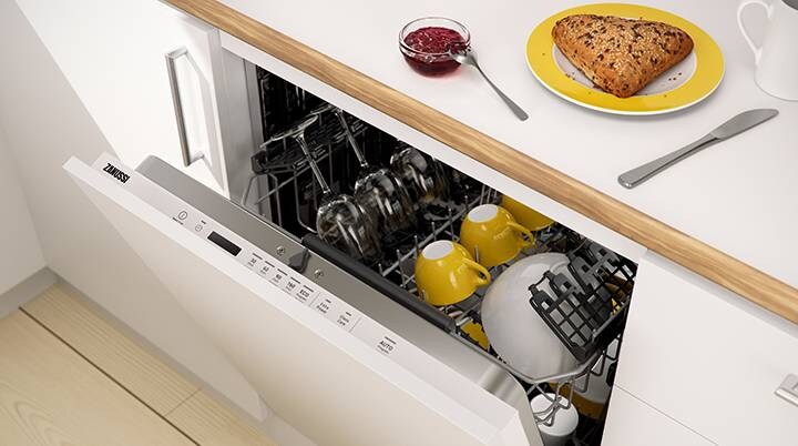 Open dishwasher machine